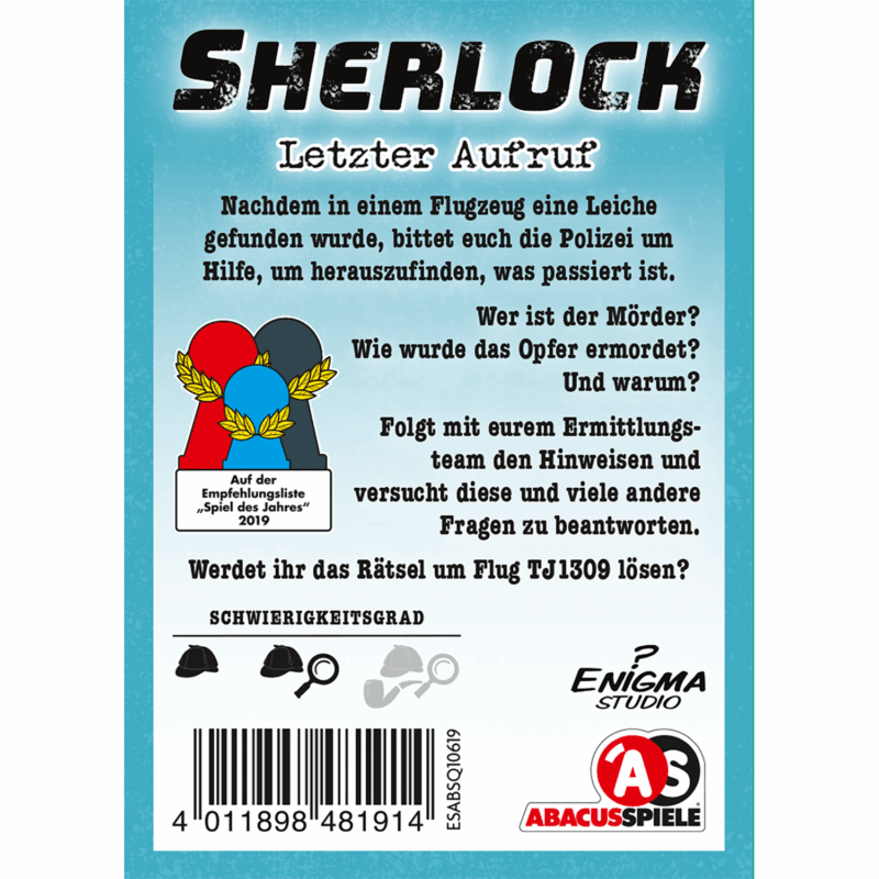 Spielansicht von Sherlock - letzter Aufruf_1